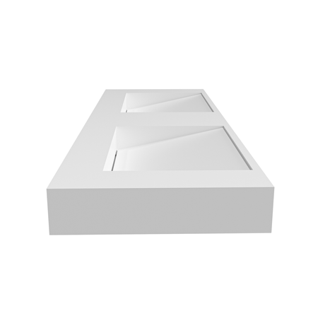 Seravia Solid Surface Washbasin, Coco White, with Double Linear Drain, 120 cm