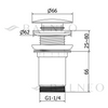 Balneo Klik Klak C Brass Basin Plug Black Without Overflow with Ceramic Head