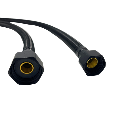 Balneo PEX connection hose in black braided 1/2" x 3/8" 30 cm