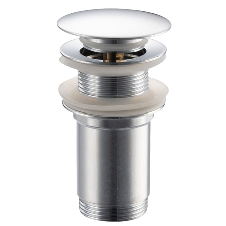 LONG brass washbasin stopper Klik Klak model K chrome without overflow 