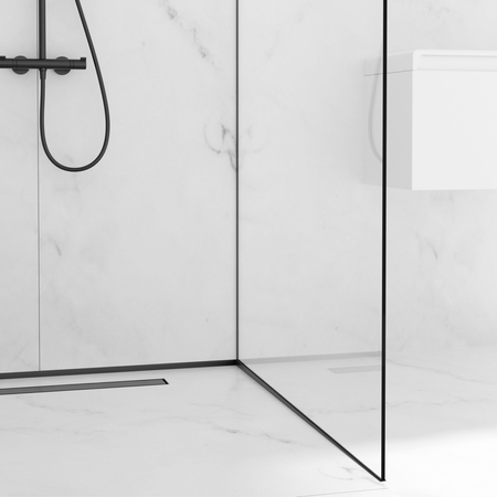 Listwa spadkowa Balneo czarna do szkła prawa 120 cm