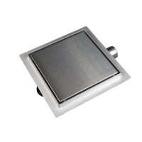 Drain floor square Balneo SQ-Drain 15 x 15 cm double-sided made of stainless steel brushed