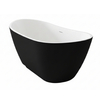 Freestanding bathtub Balneo PARMA NO RIM 170 x 72 cm white black acrylic with frame made of stainless steel and 6 stabilizing legs with overflow and white plug