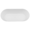 Freestanding bathtub VALIA Solid Surface Coco White with siphon and plug