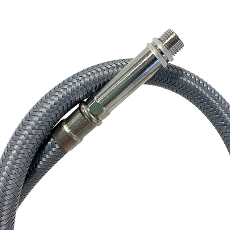 Wężyk przyłączeniowy do baterii Balneo PEX w oplocie szarym 3/8" x M10 40 cm