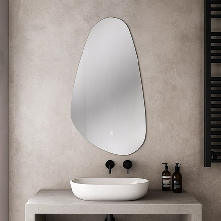 Illuminated asymmetrical mirror Balneo SORA 55 x 100 cm