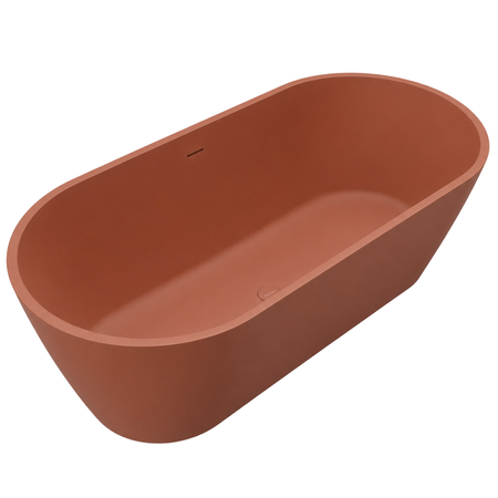 Freestanding bathtub VALIA Solid Surface Cotto Antico with siphon and plug