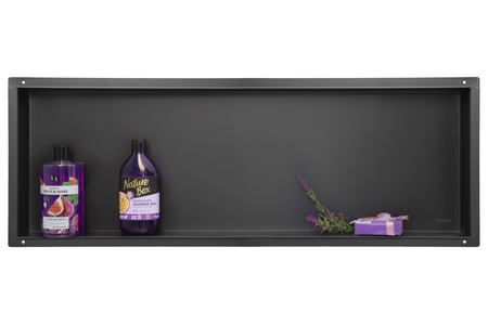 Balneo Wall Box No rim Black 90 x 30 x 7 cm black stainless steel recessed shelf without collar