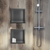 Balneo Wall Box One recessed shelf, gun metal, 30×20×10 cm, stainless steel with flange