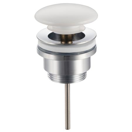 Brass washbasin stopper Balneo Klik Klak D white universal with ceramic head