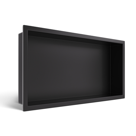Półka wnękowa Balneo Wall Box One Black 60 x 30 x 10 cm czarna ze stali nierdzewnej z kołnierzem