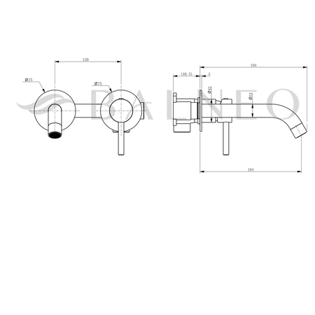 Balneo Cascade washbasin faucet model 3 gold