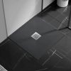 Brodzik z konglomeratu mineralnego Balneo Stone Tray 80 x 80 x 2,5 cm ciemnoszary niski kwadratowy