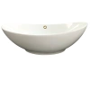 Umywalka nablatowa Balneo Zerra 59 x 39 cm biała ceramiczna z przelewem w kolorze złotym