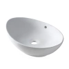 Umywalka nablatowa Balneo Zerra 59 x 39 cm biała ceramiczna z przelewem w kolorze chrom