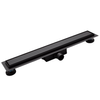 Linear drain floor Balneo Duplex Next Black 60 cm black double-sided made of stainless steel brushed with low trap and deep sediment trap