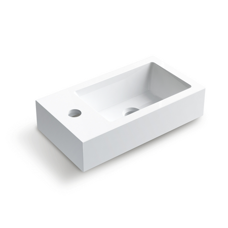 Umywalka nablatowa Balneo Vega 40 x 22 biała z konglomeratu