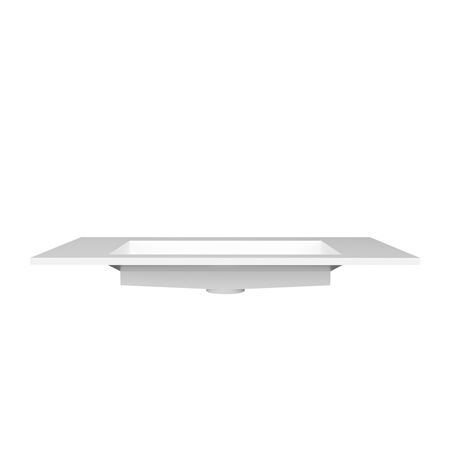 ALVERIA Solid Surface Washbasin Coco White with Linear Drain 80 cm