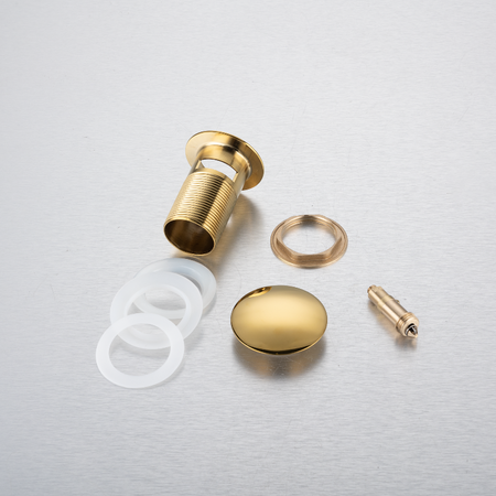 Korek umywalkowy mosiężny Balneo Klik Klak A złoty z przelewem