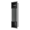 Balneo Wall Box Paper 2 Black Recessed Stainless Steel Paper Holder with Storage Compartment