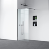 Shower screen Balneo Beira 80 x 200 cm black glass transparent 8 mm