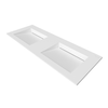 Umywalka ALVERIA Solid Surface Coco White/Biała z odpływem liniowym podwójna 120 cm