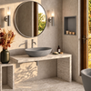 Washbasin SOVELIA Solid Surface Cemento Raw