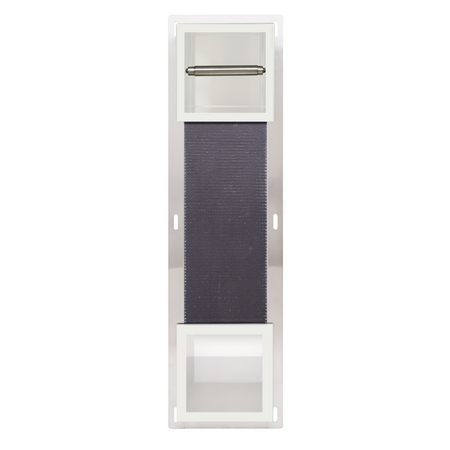 Balneo Wall Box Paper 2 White Recessed In-Wall Stainless Steel Toilet Paper Holder with Storage Compartment