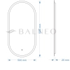 Balneo Elisa Illuminated Oval Mirror 50 x 100 cm