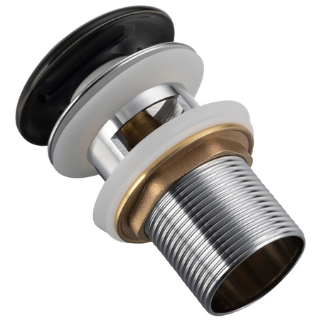 Brass washbasin stopper Balneo Klik Klak A black with overflow with ceramic head