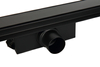 Linear drain floor Balneo G-Drain Next Double Dark 90 cm black with panel with glass tempered with low trap and deep sediment trap