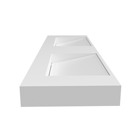 Umywalka SERAVIA Solid Surface Coco White/Biała z odpływem liniowym podwójna 140 cm