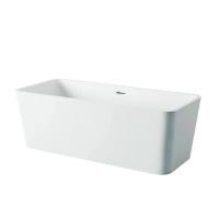 Balneo ROMA freestanding bathtub 170 x 80 cm white acrylic with stainless steel frame and 6 stabilising legs with overflow and chrome plug