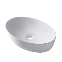 Umywalka nablatowa Balneo Vileo 62 x 42 cm biała ceramiczna