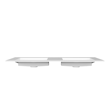 Umywalka ALVERIA Solid Surface Coco White/Biała z odpływem liniowym podwójna 120 cm