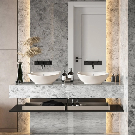 Balneo Zerra 59 x 39 cm White Ceramic Countertop Sink with Chrome Overflow