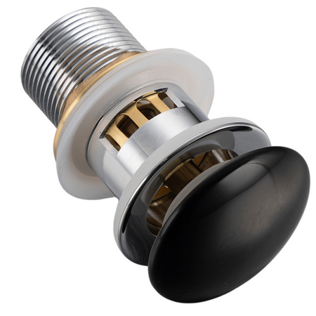 Brass washbasin stopper Balneo Klik Klak F black with basket and overflow