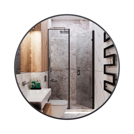 Balneo Corina Black Round Mirror, 60 cm