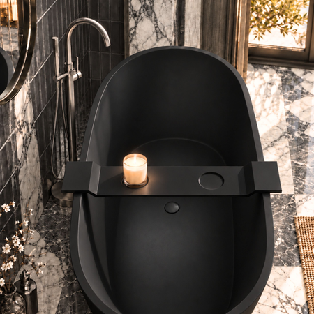 Bathtub shelf VANO Solid Surface Carbon Black