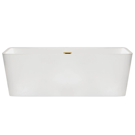 Balneo ROMA freestanding bathtub 170 x 80 cm white acrylic with stainless steel frame and 6 stabilising legs with overflow and gold plug