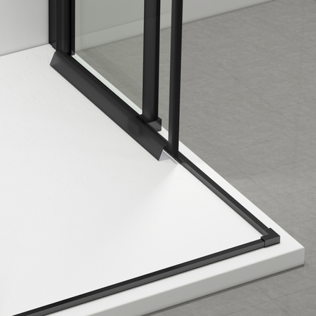 Shower enclosure sliding Balneo Rio 80 x 100 cm black transparentna