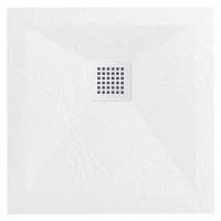 Balneo Stone Tray composite shower tray 80 x 80 x 2.5 cm white low square