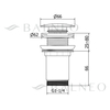 Brass basin plug LONG Klik Klak model K chrom without overflow