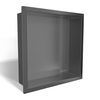 Balneo Wall Box One Gun Metal 30 x 30 x 10 cm Recessed Shelf in Brushed Stainless Steel with Flange