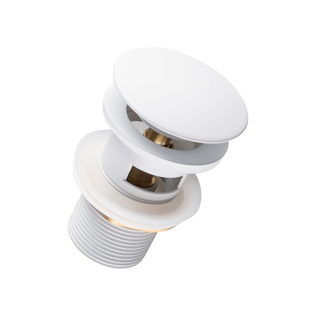 Korek umywalkowy mosiężny Balneo Klik Klak A biały z przelewem