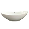 Umywalka nablatowa Balneo Zerra 59 x 39 cm biała ceramiczna z przelewem w kolorze chrom