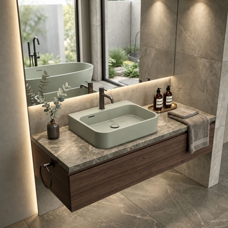 Umywalka BELORIA Solid Surface Pistachio Cream