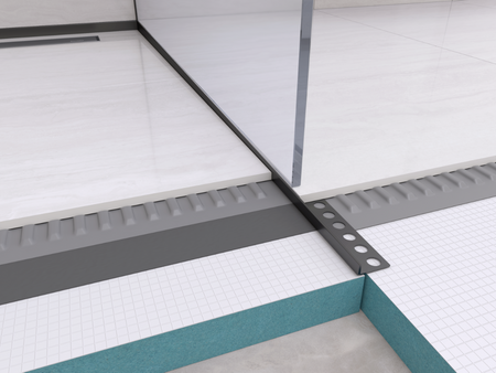 Listwa spadkowa Balneo czarna podłogowa prawa 120 cm