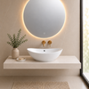 Balneo Zerra 59 × 39 cm White Ceramic Countertop Basin with White Overflow
