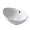 Balneo Zerra 59 × 39 cm white ceramic countertop basin with black overflow.